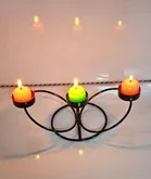 Metal Decorative Moroccan-Style Candle Holder (Black, Pack of 1)
