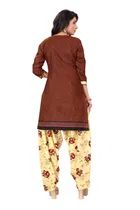 Cotton Blend Floral Kurti with Pant & Dupatta for Women 