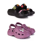 Clogs with Slider for Women, Pack of 2 (Multicolor, 5)