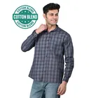 Cotton Blend Full Sleeves Chequered Shirt for Men 