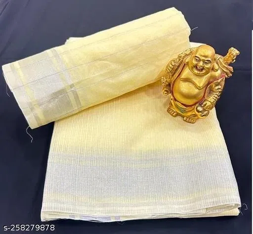 Kota Doria Silk Manipuri Saree for Women (Yellow)