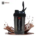 Plastic Gym Shaker Bottle (Black, 500 ml)