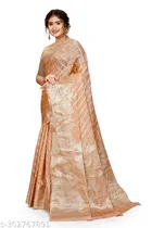 Jute Khadi Zari Woven Saree for Women 