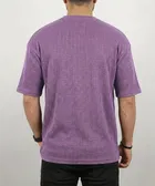 Polyester Round Neck T-shirt for Men, Lavendar 