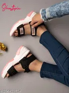 Shoetopia Pink Mesh Comfort Open Toe Sandals 