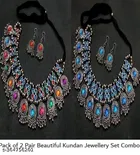 Combo Pack of 2 Kundan Oxidised Jewellery Set