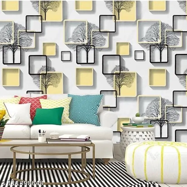 Bliss PVC Wallpaper for Home (White, 45x450 cm)