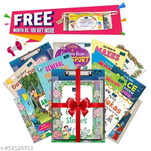 Bookford Fun Learning Gift Pack for Kids – Gold Pack (Ages 6 to 10 Years) | Educational Activity & Learning Combo | Skill-Building, Creative & Knowledge-Enhancing Gift Set for School-Age Children