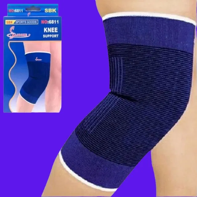 Polyester Solid Knee Sleeves for Women (Blue, Set of 1)