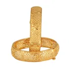 Alloy Bangles for Women (Gold, Free Size) (Set of 2)