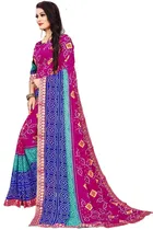 कानूड़ा फैंसी विमेंस जॉर्जेट फ्लावर प्रिंटेड साड़ी 