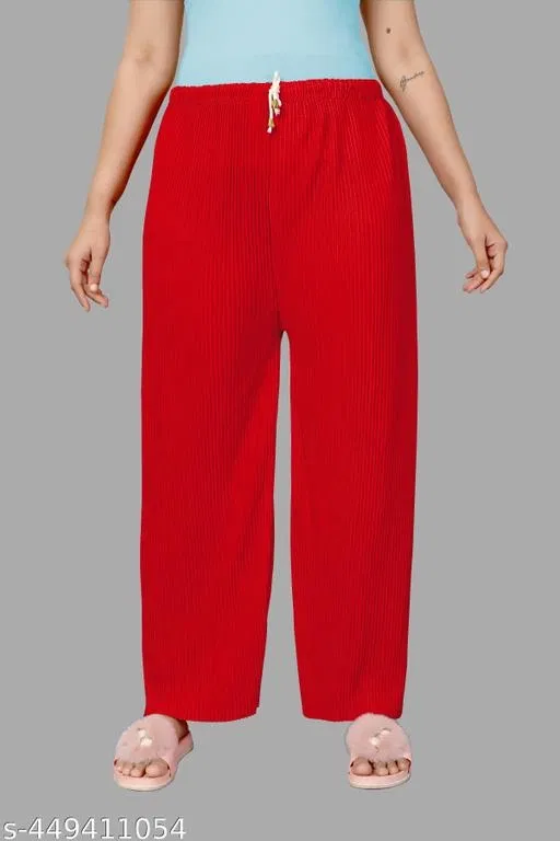 Palazzos for Women, Pack of 2 (Red, S)