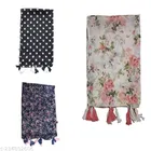 Chiffon Scarves for Women, Black, Pack of 3