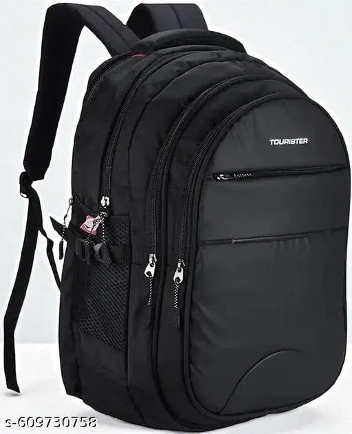 Polyester Backpack for Men & Women, Black