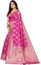 Silk Woven Design Saree for Women, Pink 