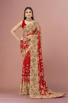 Georgette Printed Saree for Women 