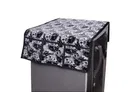 Knit Printed Fridge Top Cover with Side Pockets 