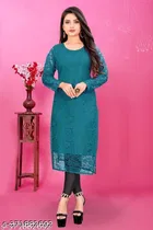 Net Kurti for Women, Blue 