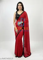 Georgette Saree for Women, Red 