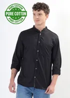 100% Cotton Full Sleeves Solid Shirt for Men 