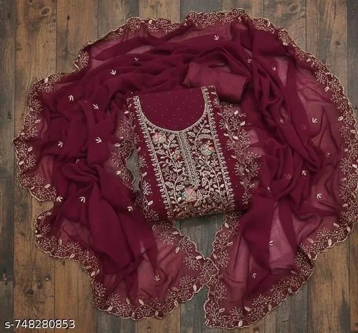 Georgette Punjabi/All Over Suits Semi-Stitched Suits (Multicolor, 7.05 meter for Women (4XL)