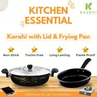 Non Stick Kadai with Stainless Steel Lid & Frying Pan 