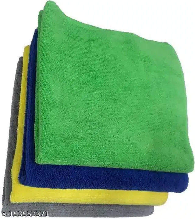 Microfiber Bath Towel (Multicolor, 40x40 cm) (Pack of 4)