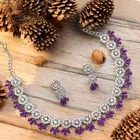 Alloy Choker Necklace with Earrings for Women 