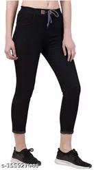 Denim Jeans for Women (Black, 30)
