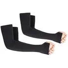 Polycotton Arm Sleeves for Men & Women (Black, Set of 2)