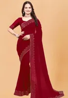 Georgette Embellished Saree for Women 