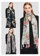 Poly Chiffon Printed Scarves for Women, Multicolor, Pack of 3