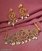 Copper Necklace with Earrings for Women 