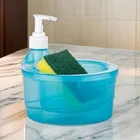 Plastic Double Layer 2 in 1 Soap Pump Liquid Soap Dispenser (Blue)