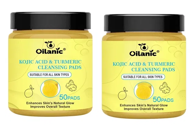 Oilanic Kojic Acid & Turmeric 50 Pcs Cleansing Pads (Pack of 2)