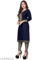 Stylish Cotton Blend Lace Printed Kurti For women 