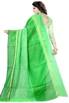 Polycotton Striped Saree for Women 