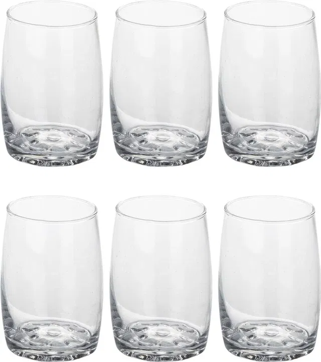 Afast New Designer 300 ml Juicer/ Water Transparent Glasses - Set Of 6