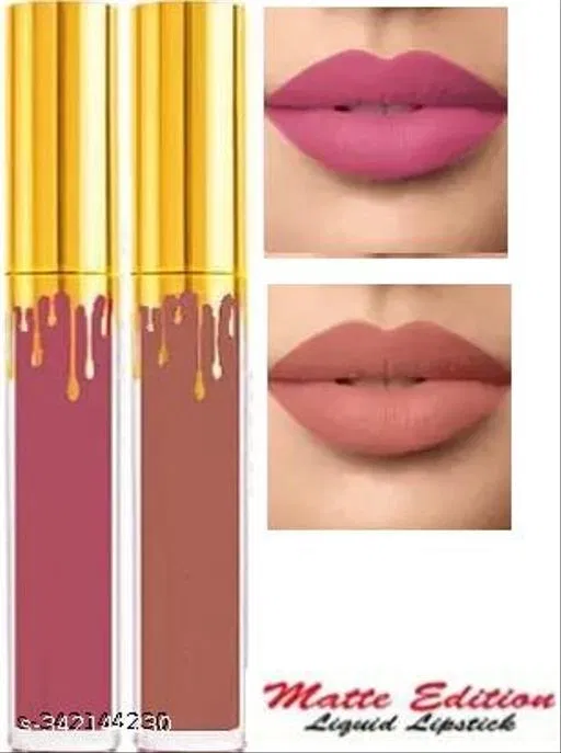 KAYI Non Transfer Waterproof Professionally Liquid Lipstick Combo set of 2