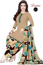 Sharda Classy Leon Crepe Women Printed Unstitched Casual Dress Material Suit 