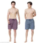 Shorts for Men (Purple & Blue, 30) (Pack of 2)