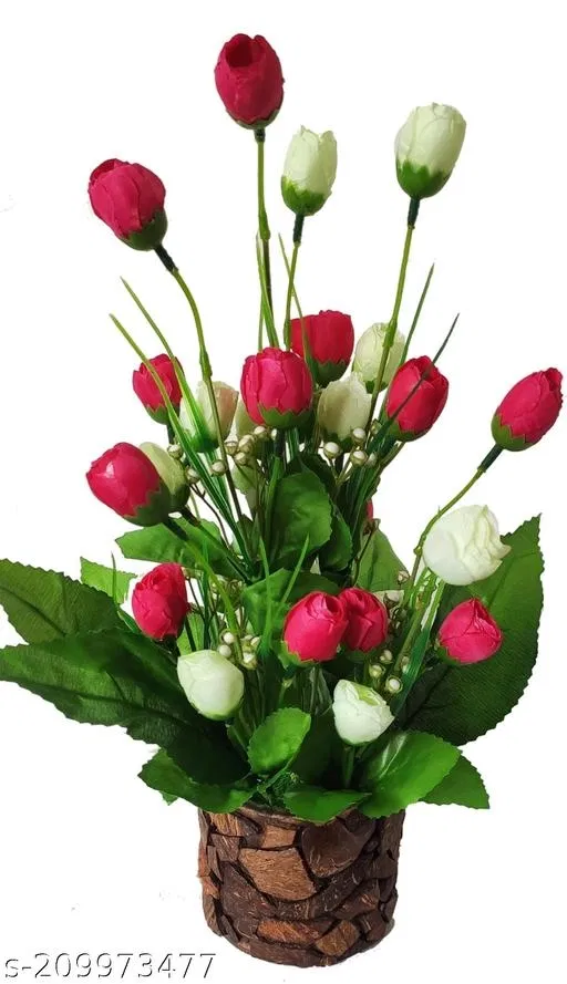 Plastic Artificial Flower With Pot,Multicolour