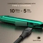 Aroma NB119 Zebra Upto 100H Playtime, ENC, Magnetic On/Off, Fast Charging Neckband Bluetooth  