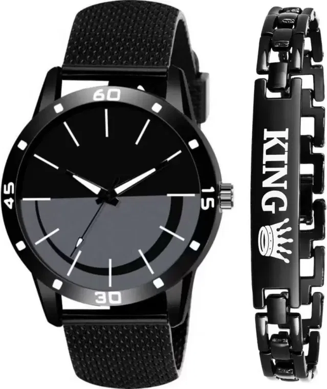 Analog Watch with Bracelet for Men (Multicolor)