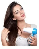 Plastic Hair Dryer for Men & Women (Blue & White, 100 W)