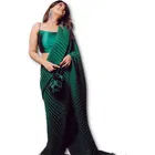 सिद्धिदाता टेक्सटाइल डायमंड साटन विमेंस फुल क्रश्ड प्लीटेड डिजिटल प्रिंटेड साड़ी विद अन-स्टीट्च्ड ब्लाउज पीस 
