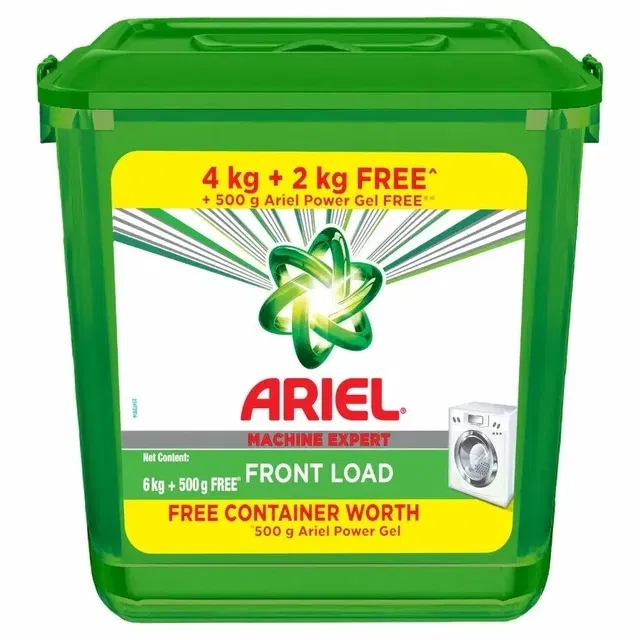 एरियल मैटिक फ्रंट लोड वॉशिंग पाउडर 6 Kg + फ्री एरियल पावर जेल 500 g