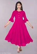 Rayon Solid Anarkali Kurti for Women 