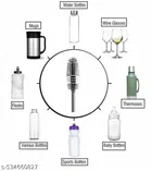 Steel Feeding Bottle, Soft Silicone Fruit Nibbler With Bottle Cleaning Brush