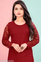 Net Kurti for Women,  Red  